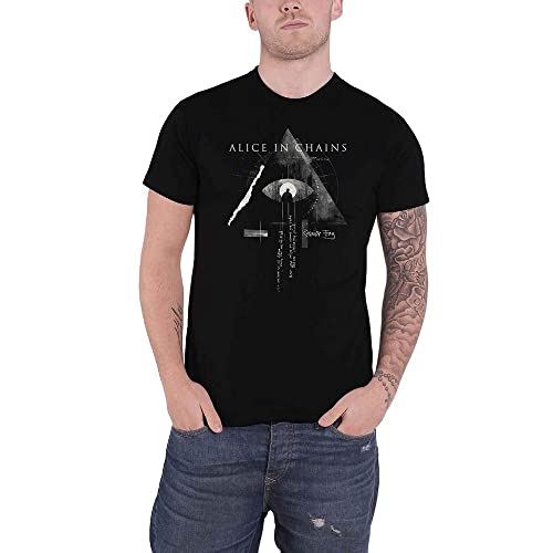 Alice in Chains T Shirt Fog Mountain Band Logo Nouveau Officiel Homme Noir Size L
