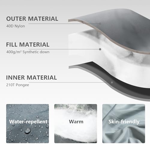 BISINNA Mummy Sleeping Bag for Adults - 4 Season Sleeping Bag Connectable Design Adjustable Hood for Warmth Windproof YKK Zipper - Camping Hiking Backpacking, Survival Gear - Image 3