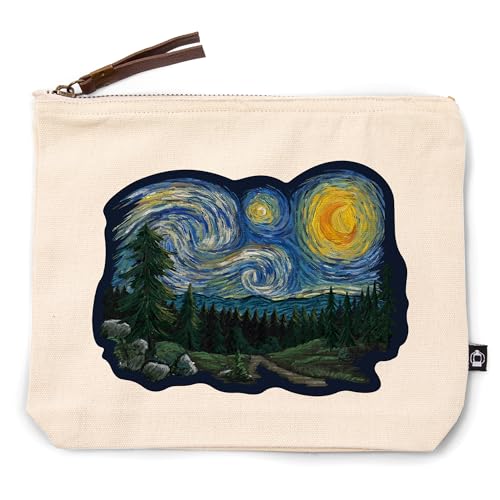 Lantern Press Pacific Northwest, Van Gogh Starry Night, 100% Cotton Zipper Pouch, Travel Accessory, Go Bag