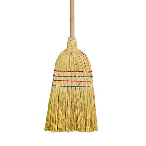 Elliott Traditional Wooden Straw Corn Broom - Heavy Duty for Indoor or Outdoor Cleaning in all Weather Conditions Use Wet Dry or with Chemicals Wide Sweeping Area