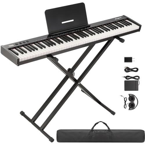 88 Key Full-Size Semi-Weighted Electronic Keyboard Piano, Portable Design with Headphones, Sustain...