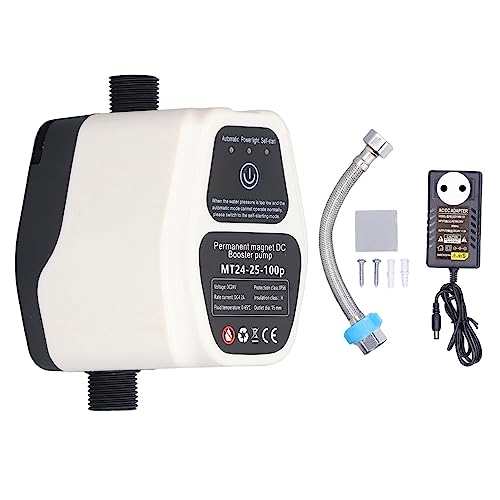 Pompe de Surpression D'eau, 100 W 24 V 25 L, Surpresseur de Pression D'eau de Douche Automatique Intelligent, Manuel et Contrôle du Débit D'eau (EU)