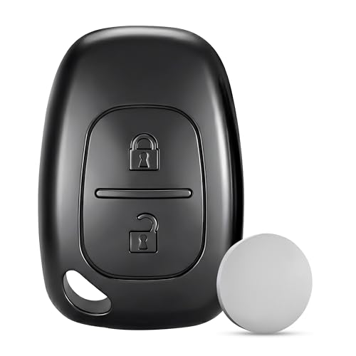 Jongo - Coque de Clé sans Lame Compatible avec Renault Kangoo 1 & 2, Trafic 2 et Master 2 | avec 1x Pile CR1220 | Boitier Clef Plip Voiture Utilitaire...