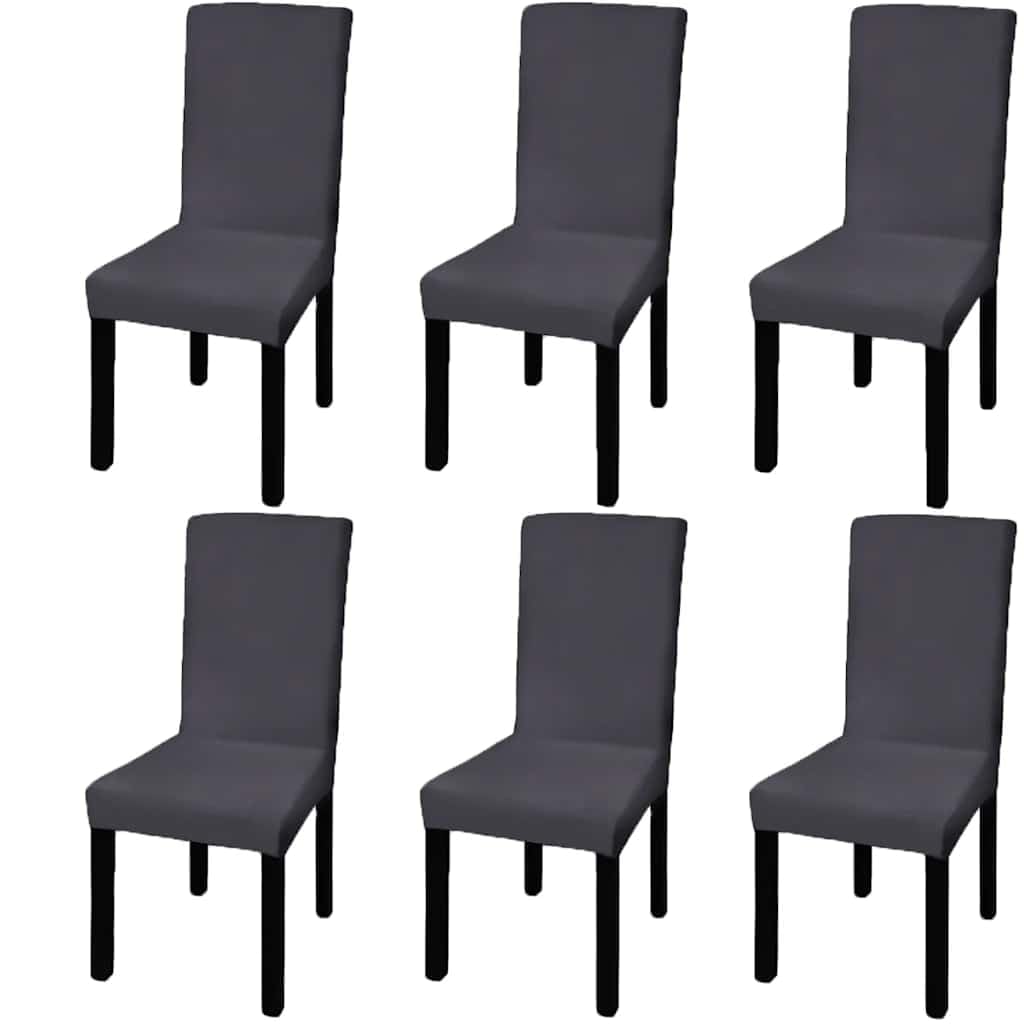 Juego de 6 fundas elásticas de poliéster para sillas de hasta 55 cm de altura, lavables, antideslizantes, ideales para comedores, jardines, bodas, celebraciones, eventos, 6 unidades
