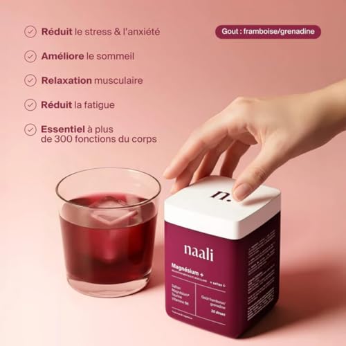 Magnesium Bisglycinate Citrate Poudre à Diluer – 4 Formes Magnésium Hautement Biodisponibles – Taurine, Vitamine B6 – Boisson Framboise Grenadine - Sans Sucre, Vegan, Sans Gluten – Usage Quotidien – vue 4