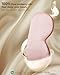 BLSSNZ Silk Sleep Mask for Women - Soft Breathable Organic Natural Mulberry Silk Fabric Blackout Eye Mask for Sleeping with Adjustable Straps No Pressure Eye Mask for Travel Essentials Gifts (Pink)