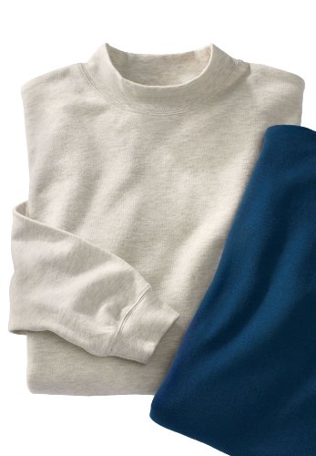 KingSize Men's Big & Tall Mock Turtleneck Long-Sleeve Cotton Tee2