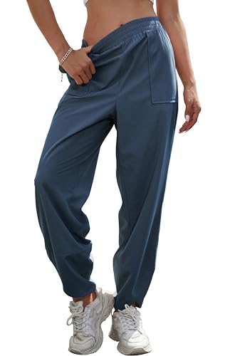 Jouica Womens Baggy Wide Leg Corduroy y2k Pants Casual Elastic Waisted Palazzo Harem y2k Pants with Pockets2