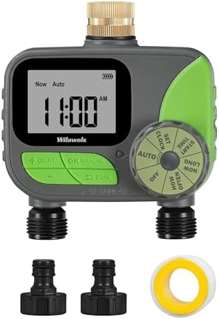 Amazon.com: WILAWELS Brass Sprinkler Timer 2 Zone, Programmable Garden ...