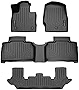 SMARTLINER Floor Mats 3 Row Liner Set Black Compatible with 2020-2023 Compatible with Ford Explorer Fits 6 and 7 Passenger Models with 2nd Row Bench Seats