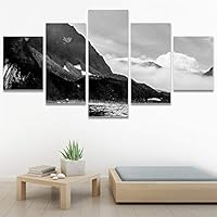 SIGNWIN 5 Panel Canvas Wall Art High Contrast Scenery for Home Decorations Ready to Hang - 60