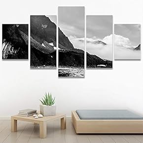SIGNWIN 5 Panel Canvas Wall Art High Contrast...
