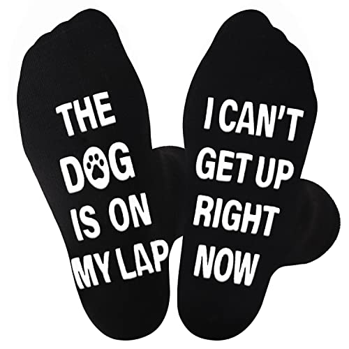 Jeasona Dog Dad Socks with Gripper Dog Lover Gifts for Men Dad Gifts for Fathers Day Cotton Calf Socks 9-11