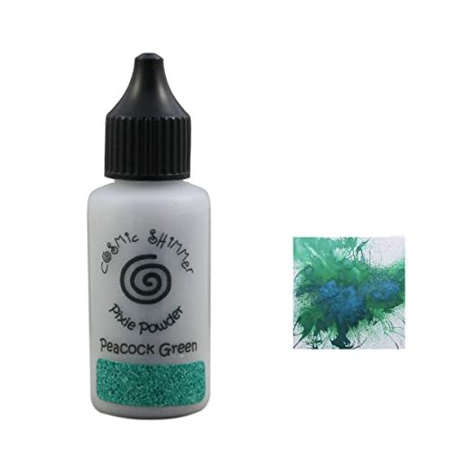Cosmic Shimmer Pixie Puder, Mica und Dye Tinte Pigment, Peacock Green, 8.8 x 3 x 3 cm