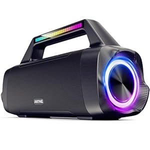 Portable Bluetooth Outdoor Speaker: 80W Loud Sound Wireless Durable Large Bocina with Lights Powerful Deep Bass Subwoofer TWS Stereo Sound Big Boombox Waterproof for Party Beach Camping Garage