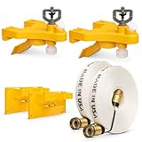 WASP Wildfire Protection Full Kit - 2 Roof Sprinklers with Gutter, Wall, or Fence Mounting, & 50 Feet of Hose - Soaks Rooftop and Surrounding Area for Outdoor Fire Protection