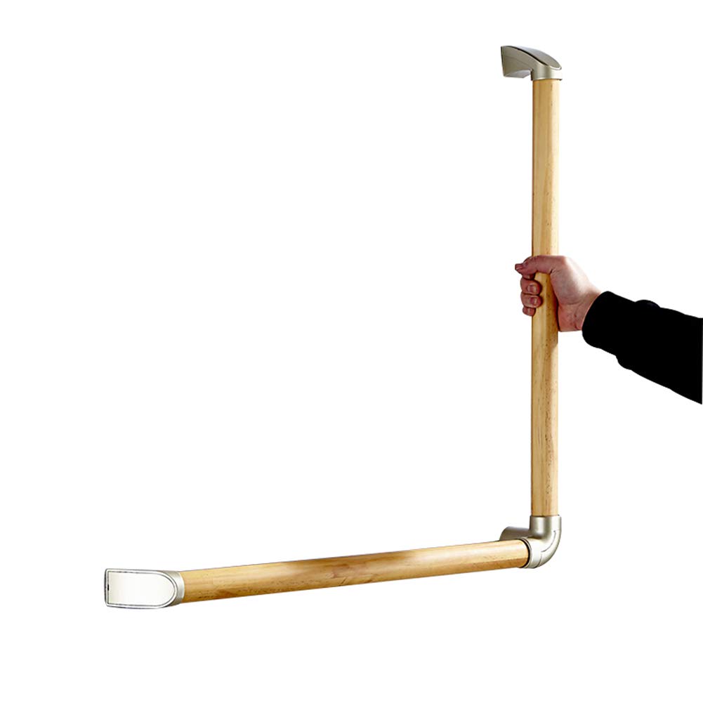 Barra de agarre de seguridad para baño de madera, barra de apoyo de soporte en ángulo en forma de L, pasamanos de ducha de bañera para mujeres mayores, discapacitadas o embarazadas(70×70cm)