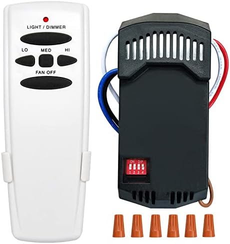 Universal Ceiling Fan Remote Control and Receiver Kit, Replacement of Hunter, Hampton Bay, Harbor Breeze, 3-Speed, Light Dimmer, Replace for Fan-HD, UC7078T, HD5, CHQ7078T