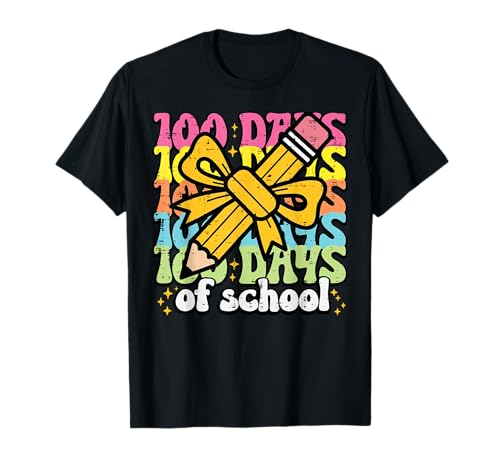 100 Days of School - Fiocco per 100° Giorno, per Donne, Ragazze e Bambini Maglietta
