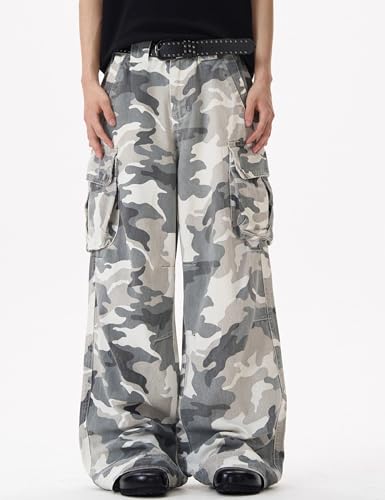 Y2k Men Baggy Camouflage Pants Camo Cargo Pants Oversized Joggers Trousers Hip Hop Sweatpants with Pockets2