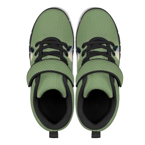 Panda Print Athletic Sneakers for Girl Hook & Loop Soccer Shoes Memory Foam Running Hiking Sneaker3