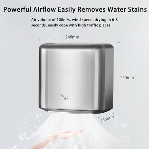 Secador de manos automático para baño comercial con sensor infrarrojo 8