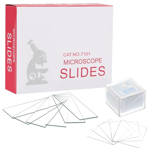 Microscope Slides and Covers Kit 50 Pcs Pre-Cleaned Blank Glass Slides for Microscopes 100 Pcs Square Coverslips Cover Glass for Experiments & Analyses