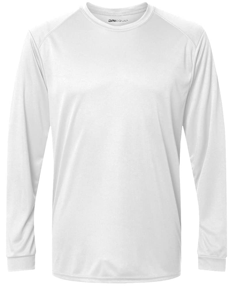 DRIEQUIP Men's UPF 50 UV Sun Protection Performance Long Sleeve T-Shirt -2XL-White