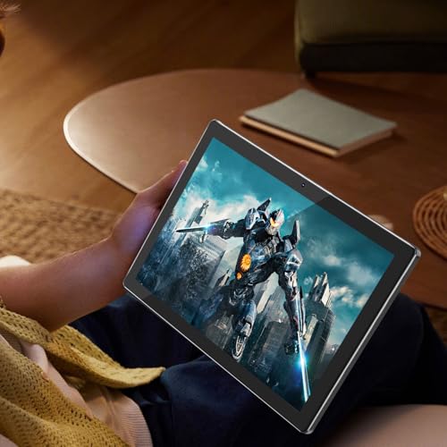 Image of Android 15 Tablet 10 inch, 2 in1 Tablets with Keyboard Case Mouse Stylus, 12GB RAM 64GB ROM 1TB Expand, Quad-Core Processor Tablet PC, 5G WiFi6, BT5.0, 6000mAh, 1280*800 IPS Screen, Widevine L1, Black