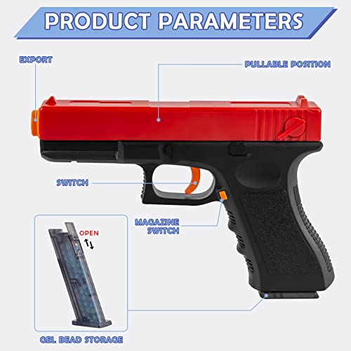 Small Manual Gel Splatter Blaster Pistol For Orbeez, Gel Ball Blaster Without Charge, For Backyard Fun And Outdoor Team Shooting Games, Ages 12+, Red And Black #TOP2