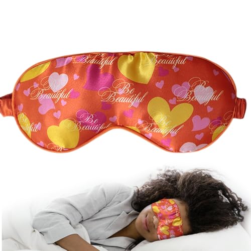 Image of Luxury Sleep Mask - Soft, Lightweight & Ultra Comfort-Perfect for Light Blocking Wake up Radiant-Orange