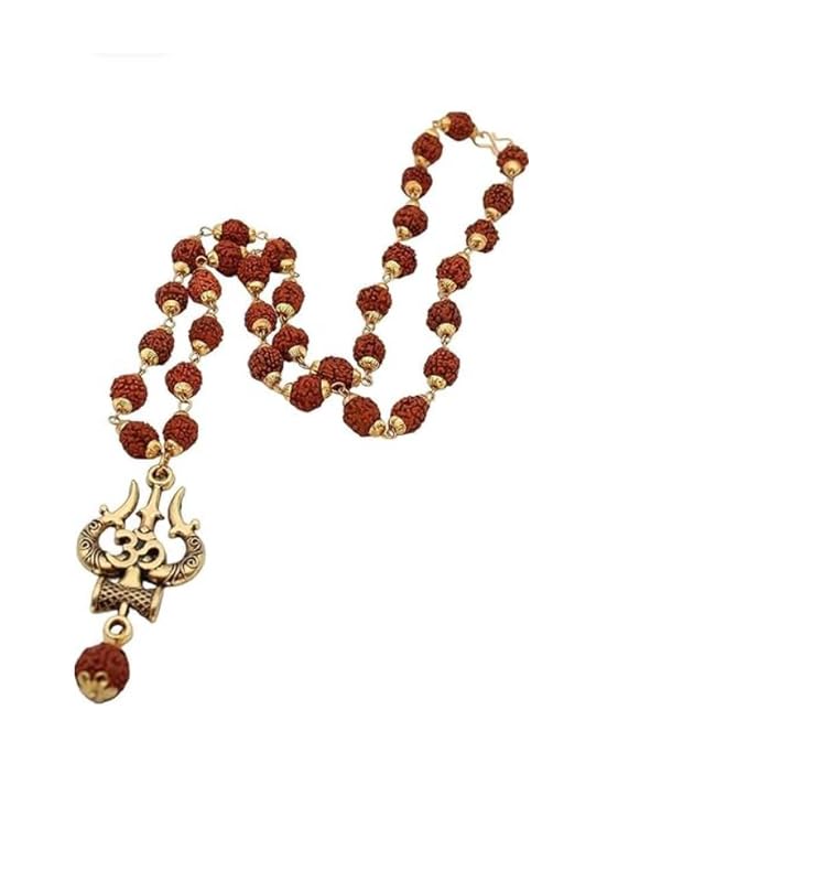 Certified Gems Rudraksha Mala Trishul Gold Plated Rudraksha Mala With Trishul Rudraksha Mala Trishul Rudraksha Trishul Locket Damru Trishul Big Size Pendant Rudraksha Mala For Men Women रुद्राक्ष माला (B0CZX72VG8) Amazon Price History, Amazon Price Tracker