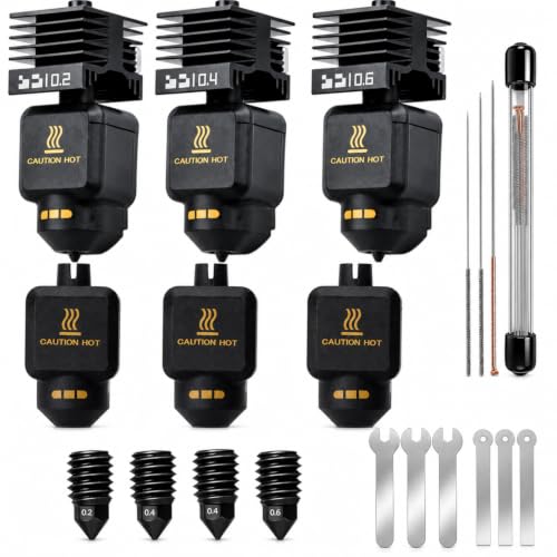 3er-Pack 0,2 mm + 0,4 mm + 0,6 mm P2S Hotend Kit für Bambu Lab P2S/X2D/H2D/H2S, Extruder Upgrade mit gehärteter Stahldüse, 3D-Drucker Zubehör für Bambu Lab