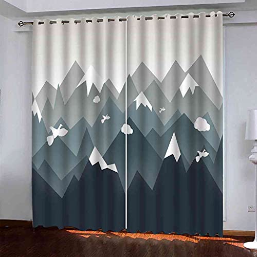 Rideau occultant isolant thermique phonique oiseau 3D 200x214 cm