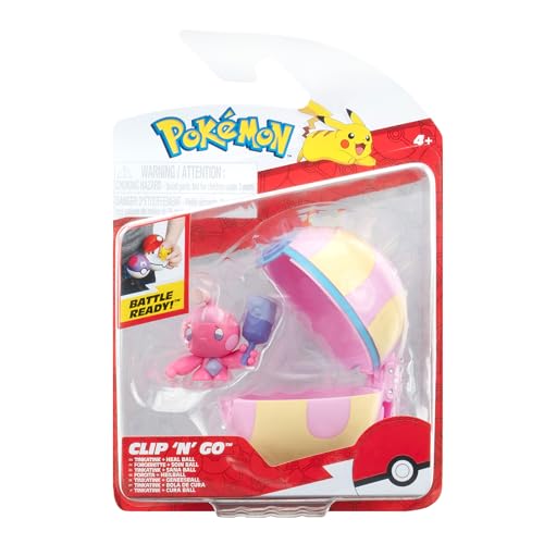 Pokémon PKW3631 Clip'n'Go Poké Ball Forgita & Heilball - Poké Ball oficial com figura de 5 cm