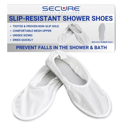 Secure SRSS-1 Slip Resistant Shower Shoes with Non Skid Heavy Duty Grooved Sole for Fall Injury Prevention - Sized for Men & Women - Slippers for Home, Gym, Spa, Sauna2