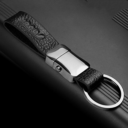 Accessoire de mode homme pour ceinture clé de voiture cuir noir chic
