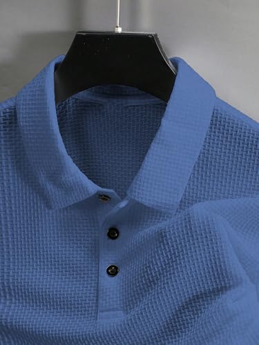 Image of TAGDO Men's Cotton Rich Polo Tshirt | Textured Fabric Casual Collar T Shirt for Men | Half Sleeve Regular Fit Trendy Polo Tee Shirts for Everyday Wear (2029)