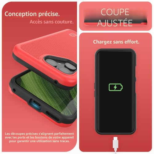 Coque Fairphone 6 qualité militaire TUDIA DualShield antichoc double couche rouge - 5