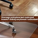 COSYLAND Przezroczysta mata ochronna na podłogę, krzesło biurowe, podkładka pod krzesło biurowe, antypoślizgowa, mata ochronna, na podłogę i dywan, mleczna biel, 100 x 120 cm