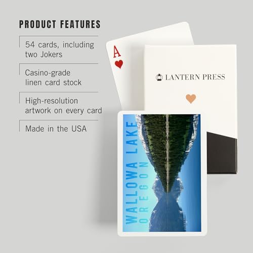 Lantern Press Wallowa Lake Oregon 52 cartas póker miniatura 3