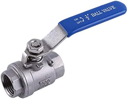 15mm Ball Valve, 1/2'' NPT Full Port 2 Way Rotary Lever Stainless Steel SS304 2 Pieces Ball Valve Pieces Ball Valve WOG1000