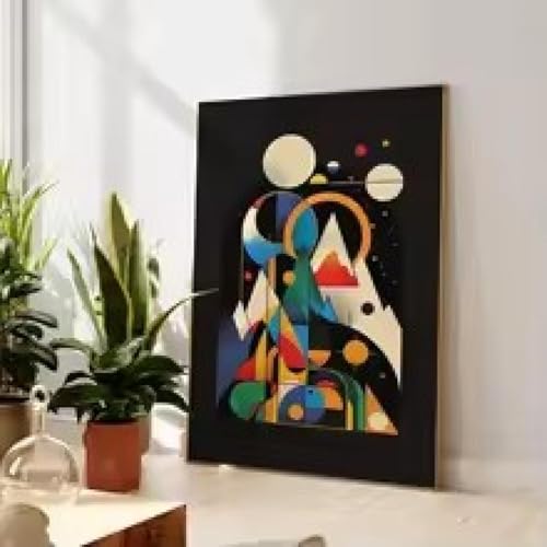 Peinture sur toile abstraite géométrique de qualité supérieure grand format 70x100cm