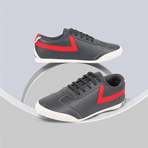 Image of FAUSTO Men's Lace-Up Classic Striped Sneakers Casual Shoes