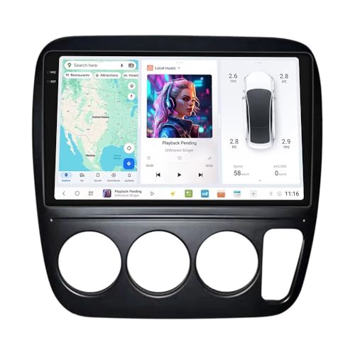 MekedeTech DUDUAUTO DUDU6 Android Screen for Honda CR-V 1997-2001 Android Car Radio 9.5 inch Wireless Carplay Head Unit,8G RAM 256GROM