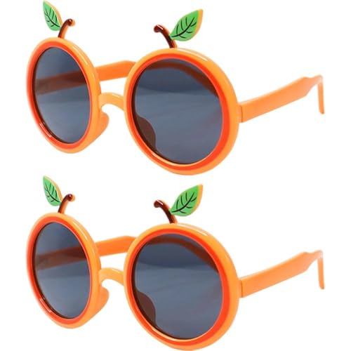 Vobumix Orange Fruit Glasses 2pcs Tangerines Sunglass Novelty Glasses Fruit Themed Party Sunglasses Summer Glasses Party Decorations