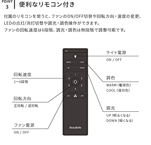 Amazon.co.jp : BELLED LEDシーリングファンライト バズー シーリング 