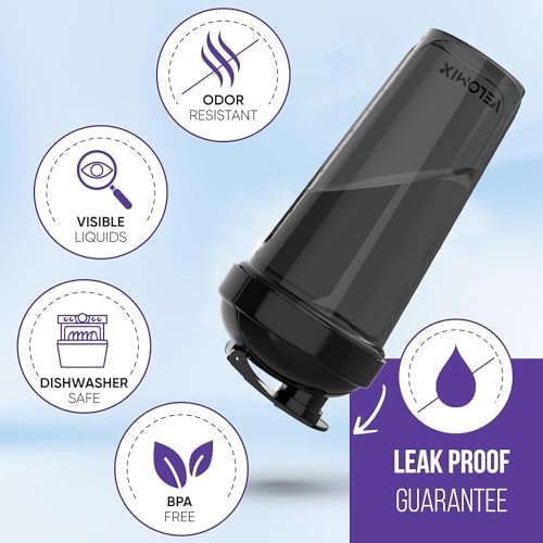 -6 Pack- 28 oz Protein Shaker Bottles for Protein Mixes - 6x Wire Whisk | Leak Proof Shaker Cups for Protein Shakes | Protein Shaker Bottle Pack | Shakers for Protein Shakes (6 Black 28 oz) - Image 4