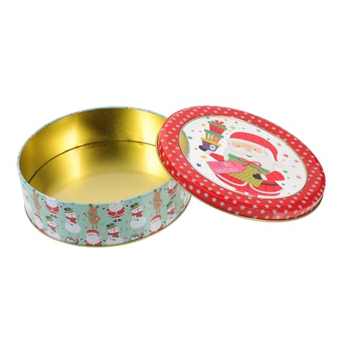 Cabilock Caja De Galletas Navideñas Hecha De Hojalata Para Almacenar Galletas Dulces Envoltorio De Obsequio Para Decorar Mesas De Navidad o Usar Como Soporte Para Guardar Dulces