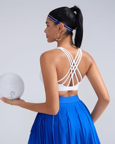 Image of RUNNING GIRL Sports Bras for Women,Crisscross Back High Impact Sports Bra with Hook Closure Workout Supportive Bra